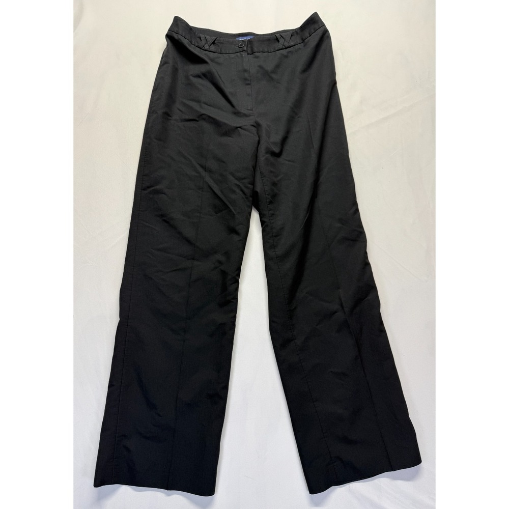 Ann Taylor Ankle Pants Womens 8 Black Stretch Career High Rise‎ Straight Leg